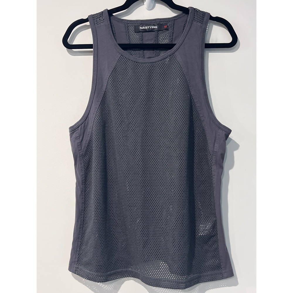 Nasty Pig Mens Mesh Tank Top Charcoal Gray NP94 NYC Graphic Sleeveless Medium